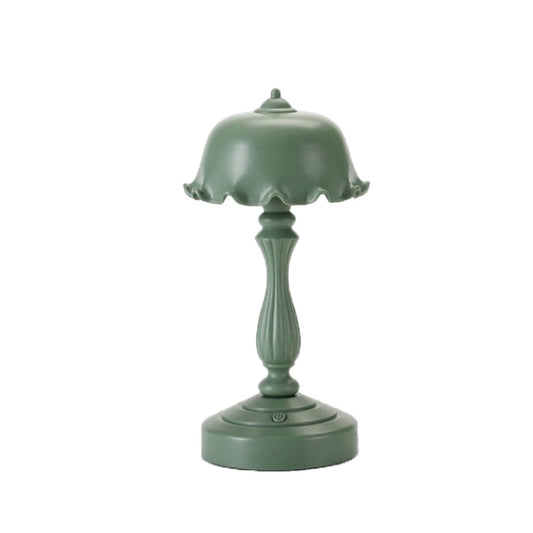 Retro Charging Table Lamp Bedroom Bed LED Eye Protection Light(LD04 Flower Hat Gray Green) - Bedside Light by buy2fix | Online Shopping UK | buy2fix