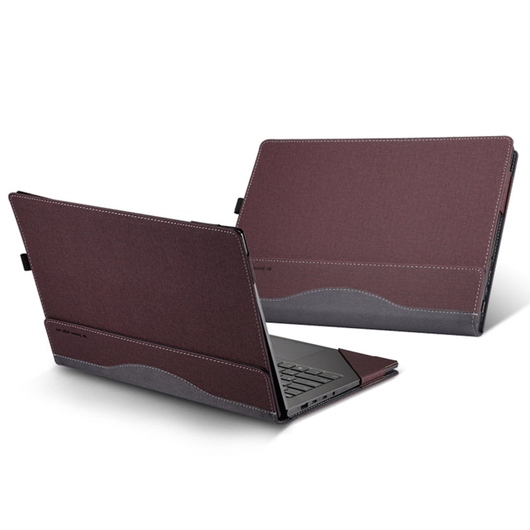 For Samsung Galaxy Book 3 Pro 16 Inch Leather Laptop Anti-Fall Protective Case(Wine Red) - 15.6 - 17 inch by buy2fix | Online Shopping UK | buy2fix