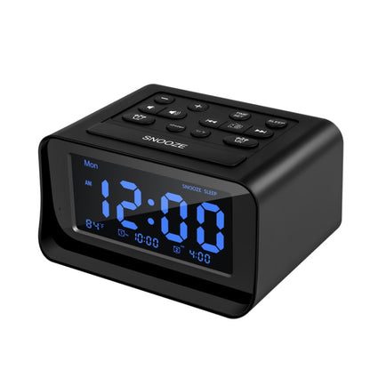 LED Digital Bedroom Alarm Clock With USB Charging Port Clock Radio Temperature Electronic Platform Clock, Specification: US Plug(Black) - Alarm Clocks by buy2fix | Online Shopping UK | buy2fix