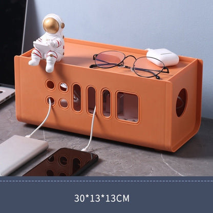 XM009 Plastic Plug-In Electric Wire Storage Box Power Board Wire Clip Box Charger Storage Finishing Box(Orange) - Storage Boxes by buy2fix | Online Shopping UK | buy2fix