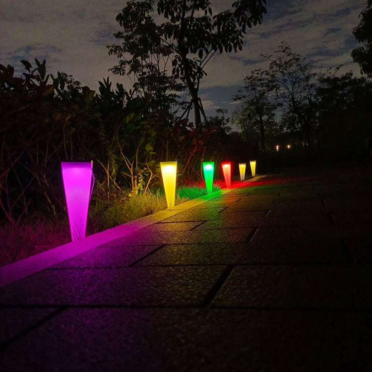 N231 Circular Cone Solar Wall Lamp Outdoor Garden Landscape Light, Style: Colorful Light - Solar Lights by buy2fix | Online Shopping UK | buy2fix