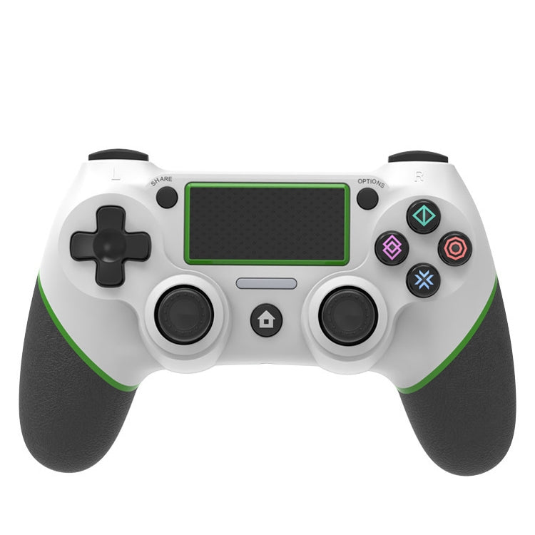 Wireless Bluetooth Rubberized Gamepad For PS4(White Green) - Gamepads by buy2fix | Online Shopping UK | buy2fix