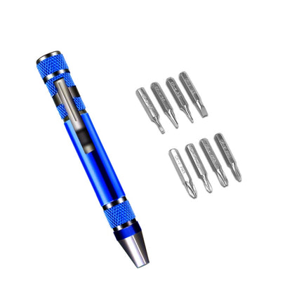 8 In 1 Screwdriver Aluminum Alloy Combination Disassembly Pen Repair Screwdriver(Blue) - Screwdriver Tools by buy2fix | Online Shopping UK | buy2fix