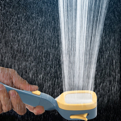 Pressurized Shower Head Four-speed Handheld Shower Set,Style: Pink Blue - Shower Head by buy2fix | Online Shopping UK | buy2fix