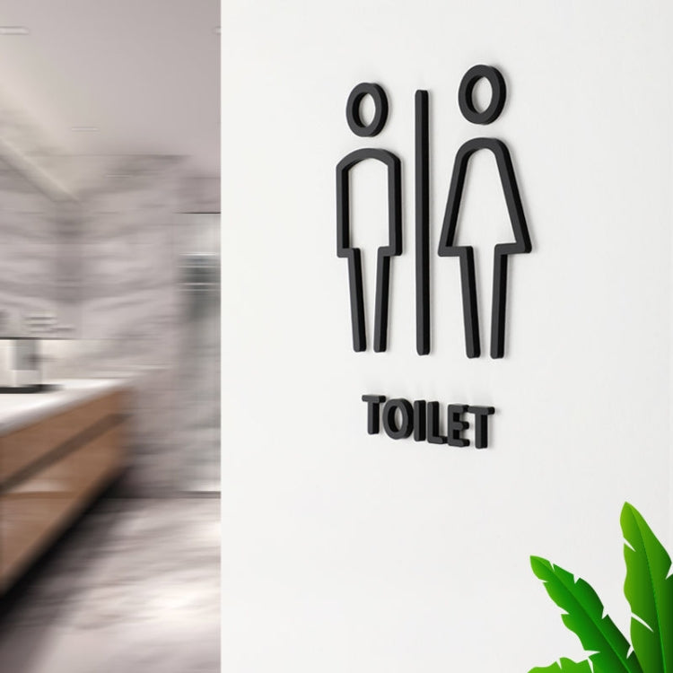19 x 14cm Personalized Restroom Sign WC Sign Toilet Sign,Style: Black  Public - Ornaments by buy2fix | Online Shopping UK | buy2fix