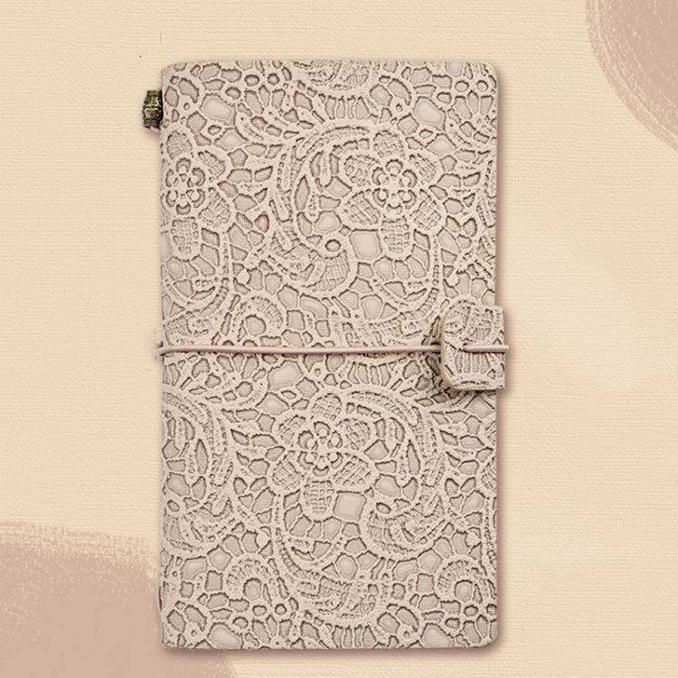 A6  Retro Lace Carved Girls Hand Ledger Diary With 3 Separate Inner Pages(Oats) - Notebooks by buy2fix | Online Shopping UK | buy2fix