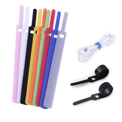 50 PCS Needle Shape Self-adhesive Data Cable Organizer Colorful Bundles 10 x 130mm(Black) - Cable Organizer by buy2fix | Online Shopping UK | buy2fix