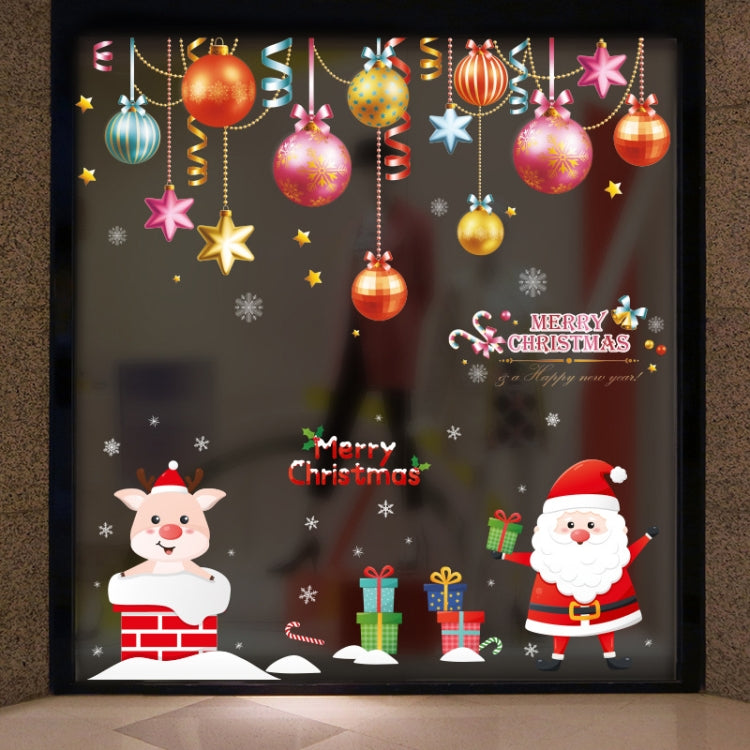 Santa Claus Hanging Stickers Shop Window Glass Door Living Room Wall Stickers(6308) - Christmas Stickers by buy2fix | Online Shopping UK | buy2fix