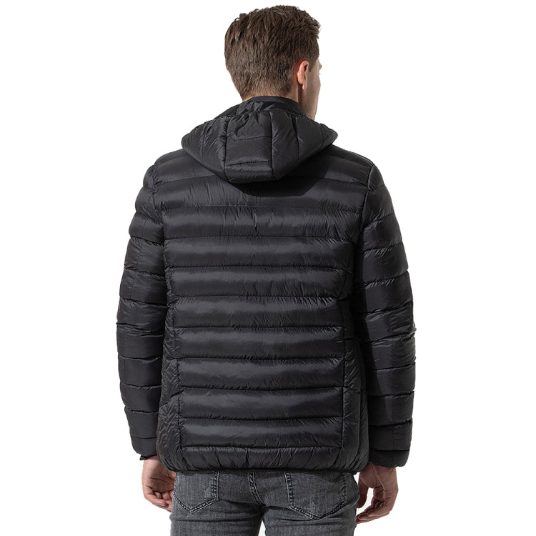 9 Zone Double Control Black USB Winter Electric Heated Jacket Warm Thermal Jacket, Size: XL - Down Jackets by buy2fix | Online Shopping UK | buy2fix