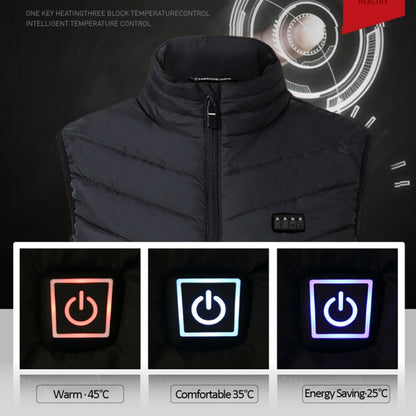 13  Area Double Control  Blue USB Electric Heating Undershirt Intelligent Warm Vest(L) - Down Jackets by buy2fix | Online Shopping UK | buy2fix