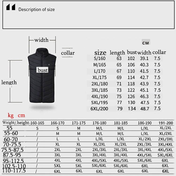 17 Area  4 Control Blue USB Electric Heating Undershirt Intelligent Warm Vest(5XL) - Down Jackets by buy2fix | Online Shopping UK | buy2fix