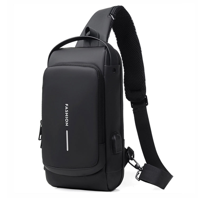 WEIXIER X306 Men Shoulder Bag With USB Charging Port Anti-Theft Chest Bag(Black) - Crossbody Bags by WEIXIER | Online Shopping UK | buy2fix