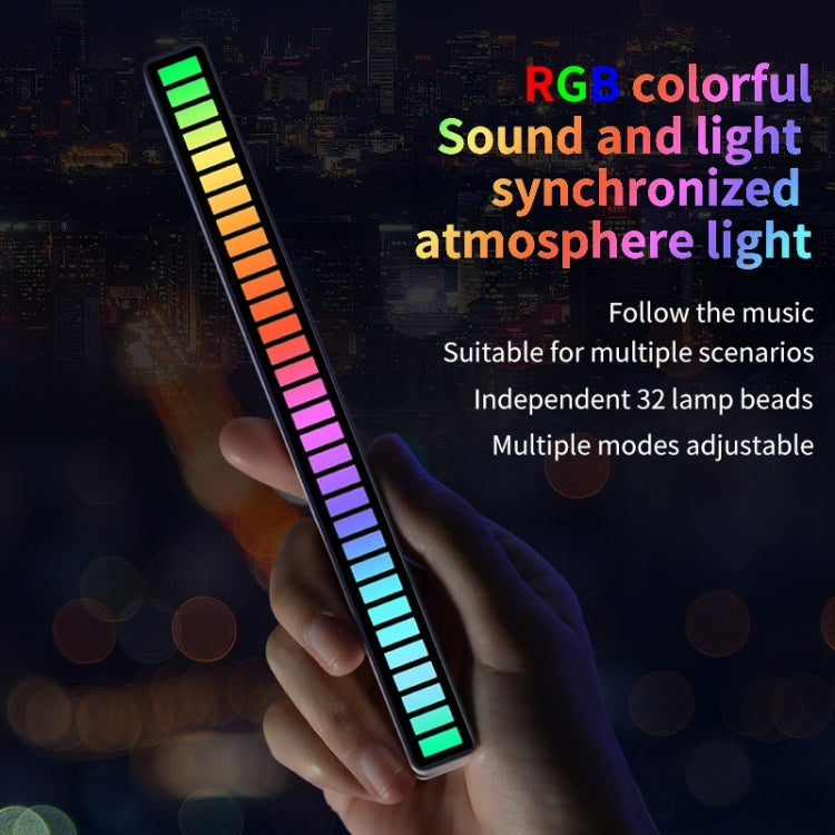RGB Sound-controlled Rhythmic Response Lights Music Ambient LED Pick-up Lights Charging(32 Lights White) - Novelty Lighting by buy2fix | Online Shopping UK | buy2fix