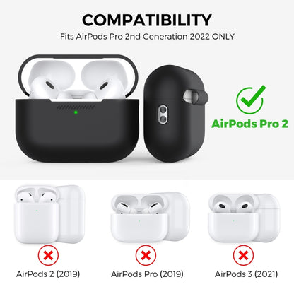 For AirPods Pro 2 AhaStyle PT187 Silicone One-Piece Protective Case With Lanyard Case(Black) - For AirPods Pro 2 by AhaStyle | Online Shopping UK | buy2fix