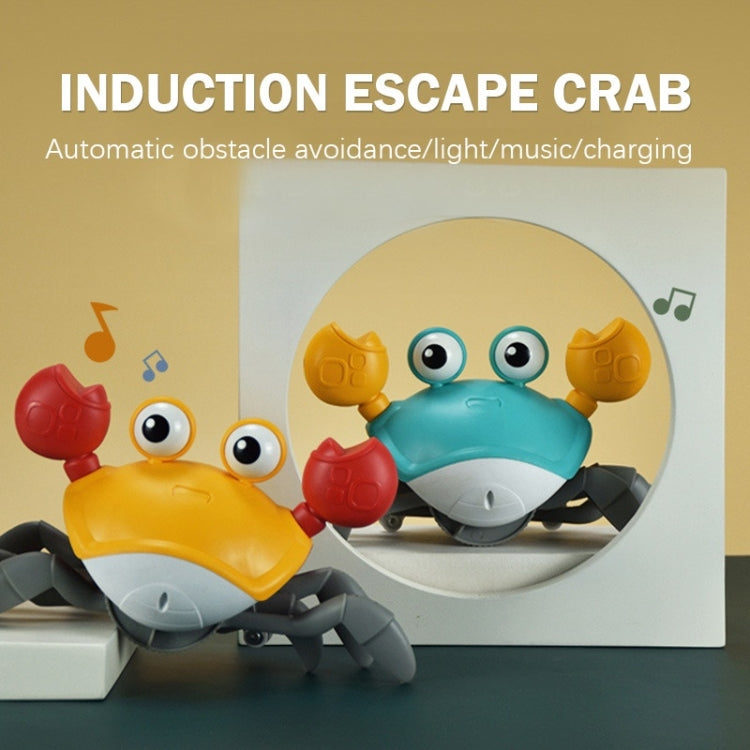 QC-3 Induction Electric Crab Automatic Obstacle Avoidance Light Music Charging Crab(Orange) - Music Toys by buy2fix | Online Shopping UK | buy2fix