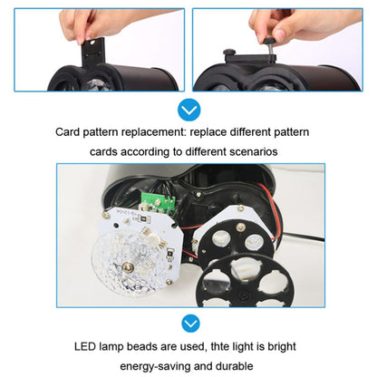 12 Cards UK Plug Not Easy To Fade Card Pattern 9W Double Cylinder Water Pattern Christmas Projection Light - Christmas Decoration Lamps by buy2fix | Online Shopping UK | buy2fix