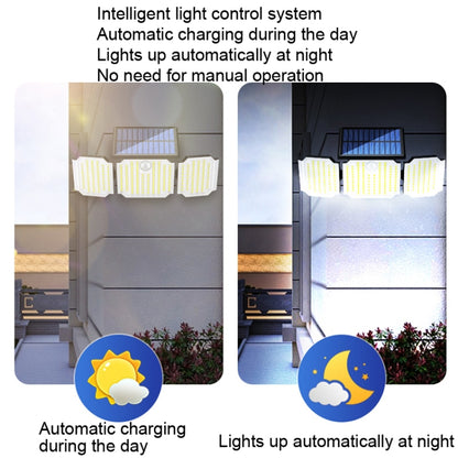 3 Head 238 LED Solar Outdoor Courtyard Lamp Waterproof Human Body Induction Street Lamp - Solar Lights by buy2fix | Online Shopping UK | buy2fix