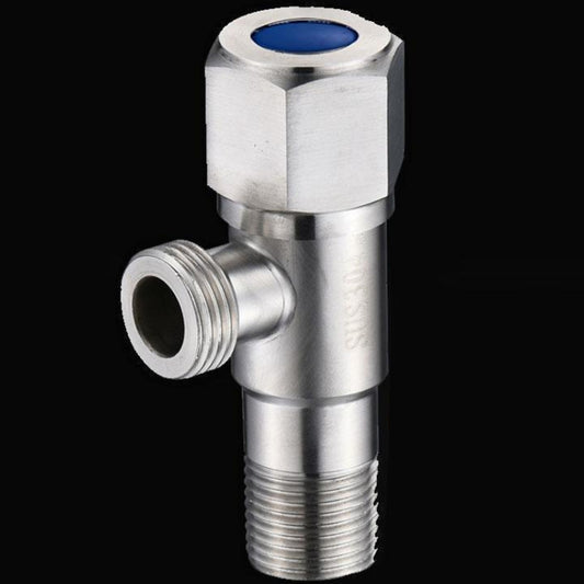 Model D 304 Hexagonal Stainless Steel Angle Valve Fine Copper Ceramic Valve Spool With Decorative Cover(Blue Logo Cold Water) - Faucets & Accessories by buy2fix | Online Shopping UK | buy2fix