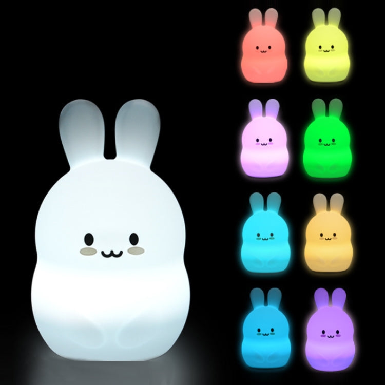 Rabbit Silicone Pat Night Light Children Gift Color Changing Lamp, Specification: Charging - Night Lights by buy2fix | Online Shopping UK | buy2fix