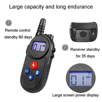 1000m Remote Control Intercom Dog Trainer Electric Shock Vibration Stop Barker(Black) - Training Aids by buy2fix | Online Shopping UK | buy2fix