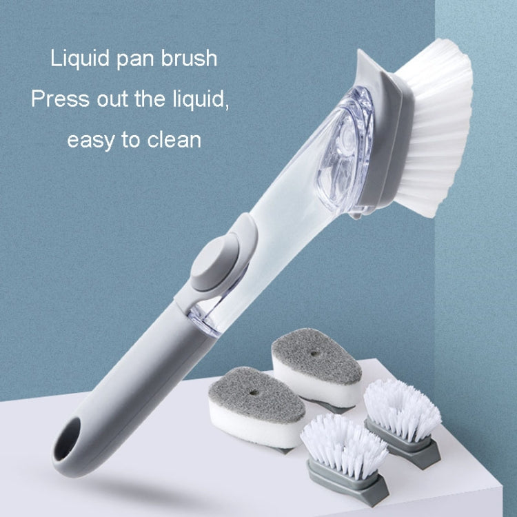 Kitchen Long Handle Automatic Liquid Filling Non-Stick Pan Scrubber Brush Cleaning Brush, Style: Brush - Cleaning Tools by buy2fix | Online Shopping UK | buy2fix