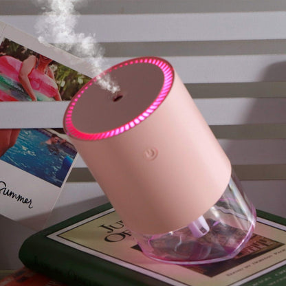 350ml Ultrasonic Air Humidifier Mini Angle Adjustment Car Air Purifier, Spec: USB Plug Pink - Air Purifiers & Accessories by buy2fix | Online Shopping UK | buy2fix