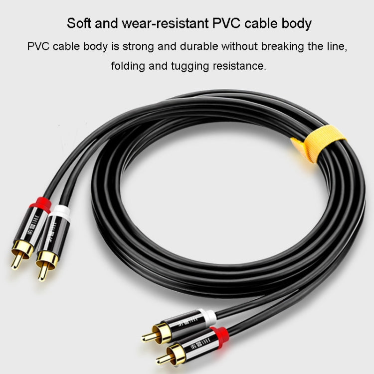 JINGHUA 2RCA Double Lotus Plug Audio Cable Left/Right Channel Stereo Amplifier Connection Wire, Length: 5m - RCA Cable by JINGHUA | Online Shopping UK | buy2fix