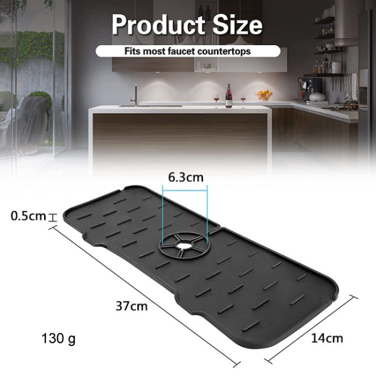 Kitchen Bath Faucet Silicone Drain Mat Sink Splash Proof Silicone Pad(Gray) - Faucets & Accessories by buy2fix | Online Shopping UK | buy2fix