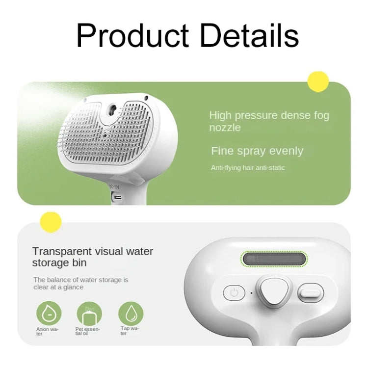 RK56 USB Charging Spray Pet Grooming Comb Cat and Dog Hair Removal Tool Pet Products(White) - Brushes & Combs by buy2fix | Online Shopping UK | buy2fix