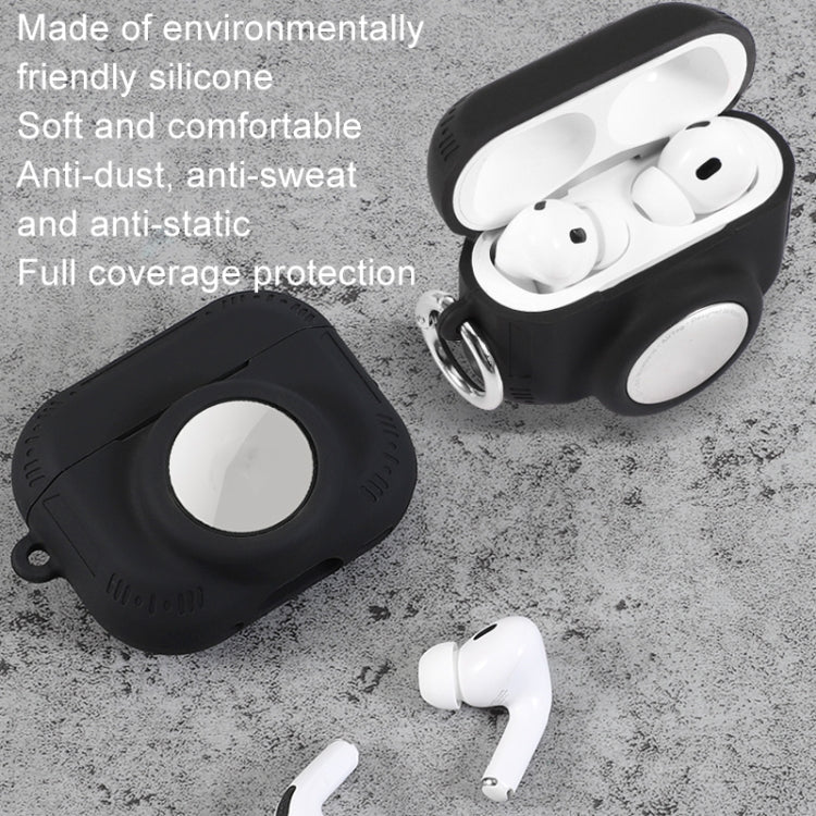 For AirPods Pro 2 / Airtag 2 In 1 All-inclusive Silicone Anti-drop Protection Case(Black) - For AirPods Pro 2 by buy2fix | Online Shopping UK | buy2fix