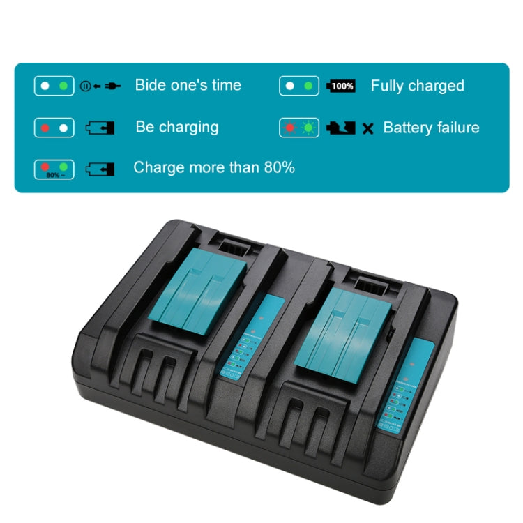 For Makita DC18RC 14.4-18V Lithium Battery Dual Charger, Specification: EU Plug - Electric Saws & Accessories by buy2fix | Online Shopping UK | buy2fix