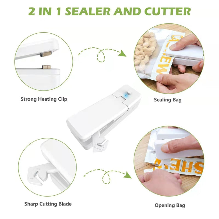 USB Charging Mini Magnetic Sealing Machine Portable Sealing Clip Food Moisture-proof Sealer(White) - Preservation Supplies by buy2fix | Online Shopping UK | buy2fix