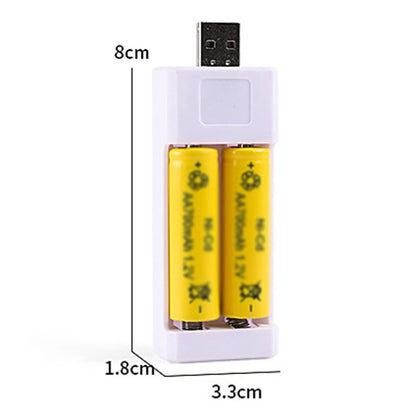 Directly Inserted 2 Slots USB AA / AAA Rechargeable Battery Charger - Charger & Converter by buy2fix | Online Shopping UK | buy2fix