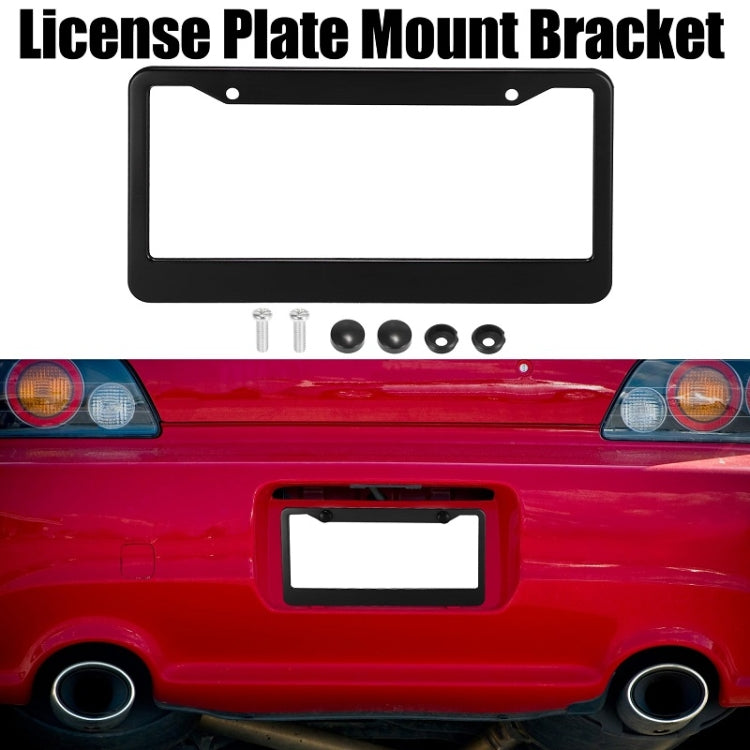 American Standard Aluminum Alloy License Plate Frame Including Accessories, Specification: 4 Holes Slotted Aluminum Black - License Plate Covers & Frames by buy2fix | Online Shopping UK | buy2fix