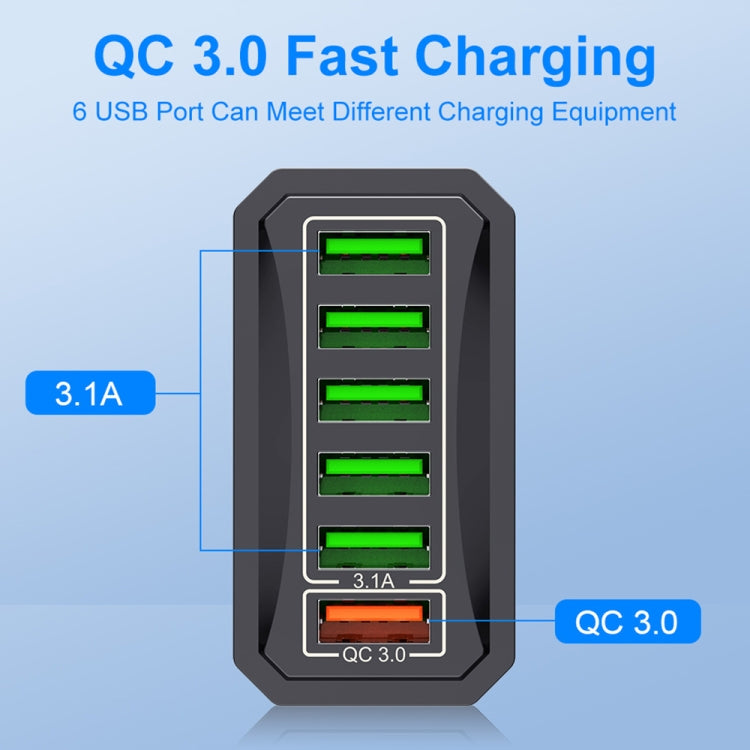 6-Ports Multifunctional Quick Charging USB Travel Charger Power Adapter, Model: White US Plug - USB Charger by buy2fix | Online Shopping UK | buy2fix