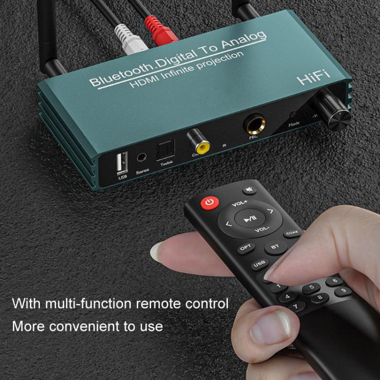 Bluetooth 5.0 Receiver Digital Optical Coaxial To Analog Microphone HD HDMI Wireless Screen Thrower - Wireless Display Dongle by buy2fix | Online Shopping UK | buy2fix