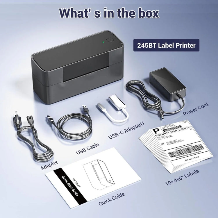 Phomemo PM245-BT Bluetooth Shipping Label Printer Support Labels Width  1- 4.6 Inch(UK Plug) - Printer by Phomemo | Online Shopping UK | buy2fix