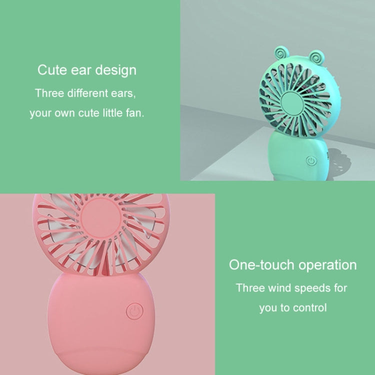 Summer Cartoon Pocket Handheld Stand Fan Rechargeable Silent Mini Fan(Green) - Electric Fans by buy2fix | Online Shopping UK | buy2fix