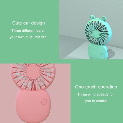 Summer Cartoon Pocket Handheld Stand Fan Rechargeable Silent Mini Fan(Green) - Electric Fans by buy2fix | Online Shopping UK | buy2fix