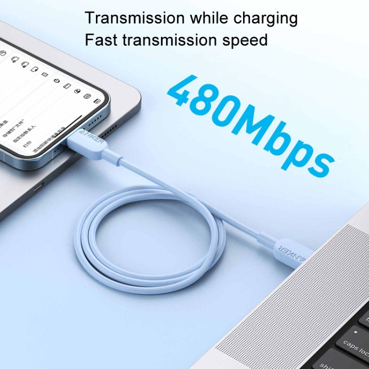 ANKER A81E1 0.9m 60W Dual Type-C Data Cell Phone Dual Head Fast Charging Cable(Blue) - USB-C & Type-C Cable by ANKER | Online Shopping UK | buy2fix