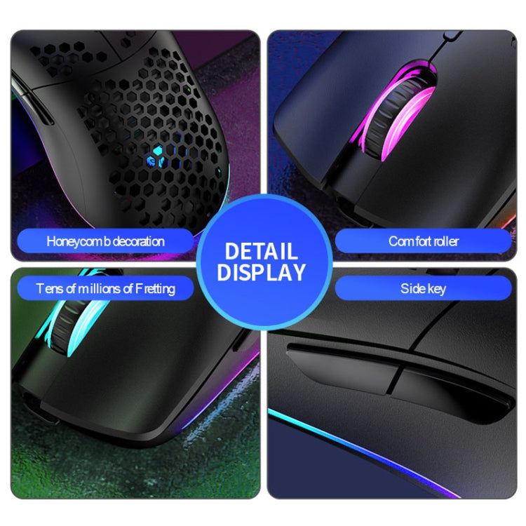 XUNSVFOX XYH80 Hollow Hole Rechargeable Wireless Gaming Mouse RGB Light Computer Office Mouse(White) - Wireless Mice by XUNSVFOX | Online Shopping UK | buy2fix