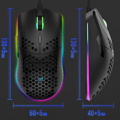 XUNSVFOX XYH90 Wired Hollow Hole Mouse RGB Illuminated Macro Programming Gaming Mouse(Black) - Wired Mice by XUNSVFOX | Online Shopping UK | buy2fix