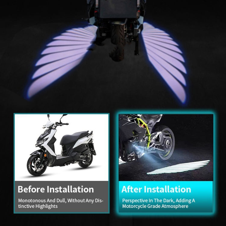 1pair Motorcycle Angel Wings Welcome Light LED Chassis Modified Wings Projector Light(Red) - Decorative Lights by buy2fix | Online Shopping UK | buy2fix