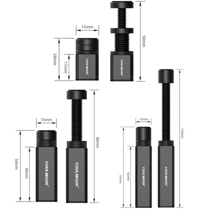 COOLMOON Graphics Card Stand Desktop Computer Graphics Card Vertical Top Support Bracket Screw Telescopic Support Rods, Adjustable Height: 7.5-12cm (Black) - Caddies & Enclosures by COOLMOON | Online Shopping UK | buy2fix