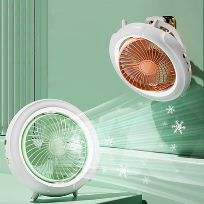 Night Light Desktop Folding Fan Outdoor Camping Hanging Mini Fan, Color: Green Upgraded - Electric Fans by buy2fix | Online Shopping UK | buy2fix