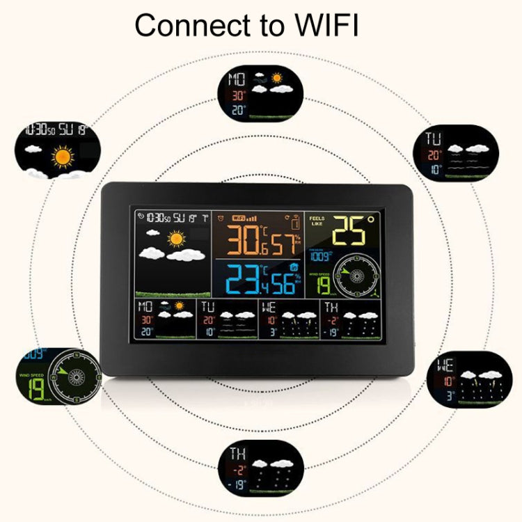 WiFi Color Screen Weather Station Temperature And Humidity Weather Forecast Clock, Model: EU Plug - Indoor Thermometer by buy2fix | Online Shopping UK | buy2fix