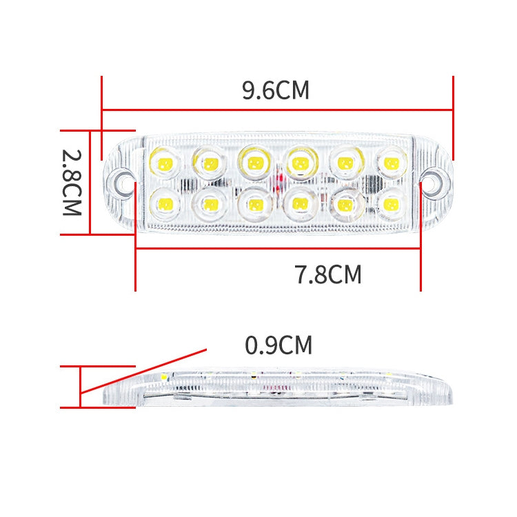 6pcs 12-Bead LED Flashing Warning Lights Motorcycle RV Signal Lights(Blue Light) - Clearance Lights by buy2fix | Online Shopping UK | buy2fix