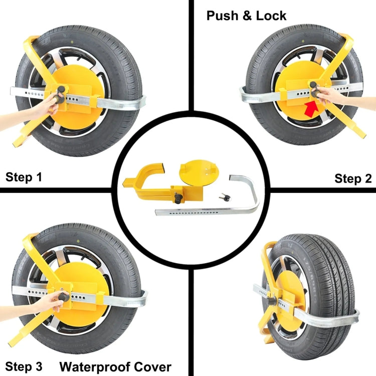 Car Anti-theft Lock SUV Wheel Three-prong Lock With Suction Cup, Style: With Disc - Others by buy2fix | Online Shopping UK | buy2fix