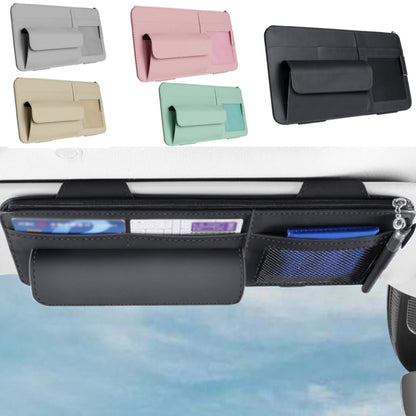 Multi-functional Car Sunshade Sunglasses ID Ticket Storage Bag Car Sun Visor Eyeglasses Case(Pink) - Stowing Tidying by buy2fix | Online Shopping UK | buy2fix