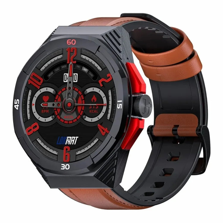 LOKMAT COMET2 PRO 1.46-Inch 5ATM Waterproof Bluetooth Call Smart Watch, Color: Brown Leather - Smart Watches by LOKMAT | Online Shopping UK | buy2fix